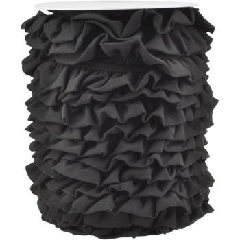 Jersey Volantband schwarz